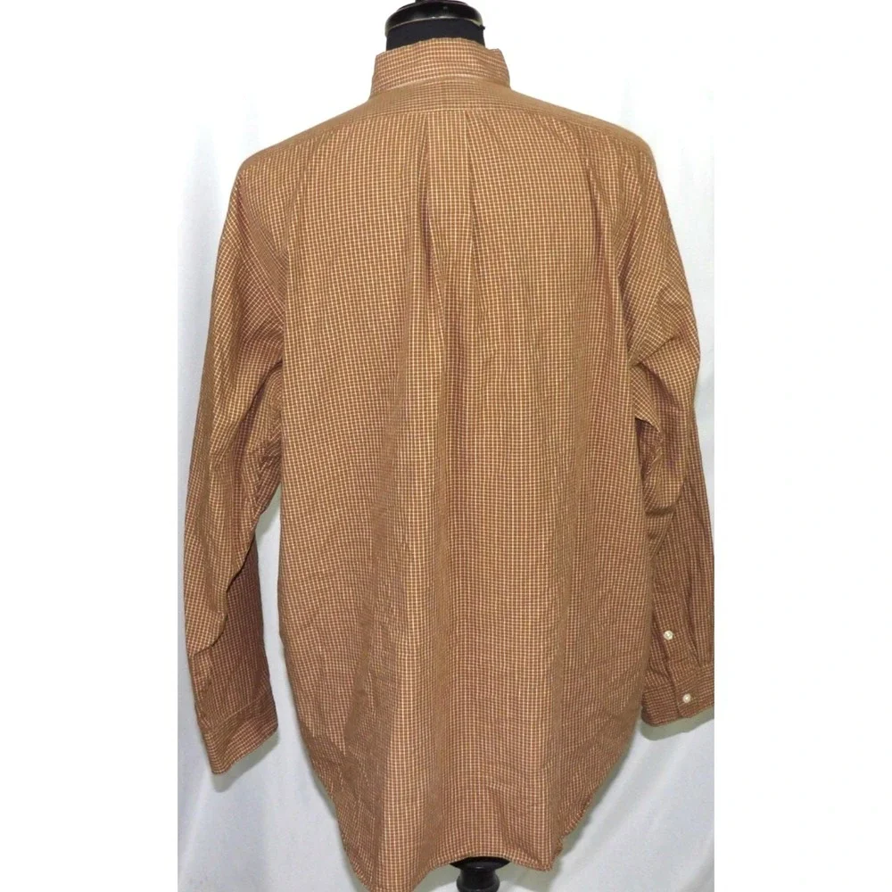 Polo Ralph Lauren BLAKE Long Sleeved Brown Check Button Up Shirt Men's XL